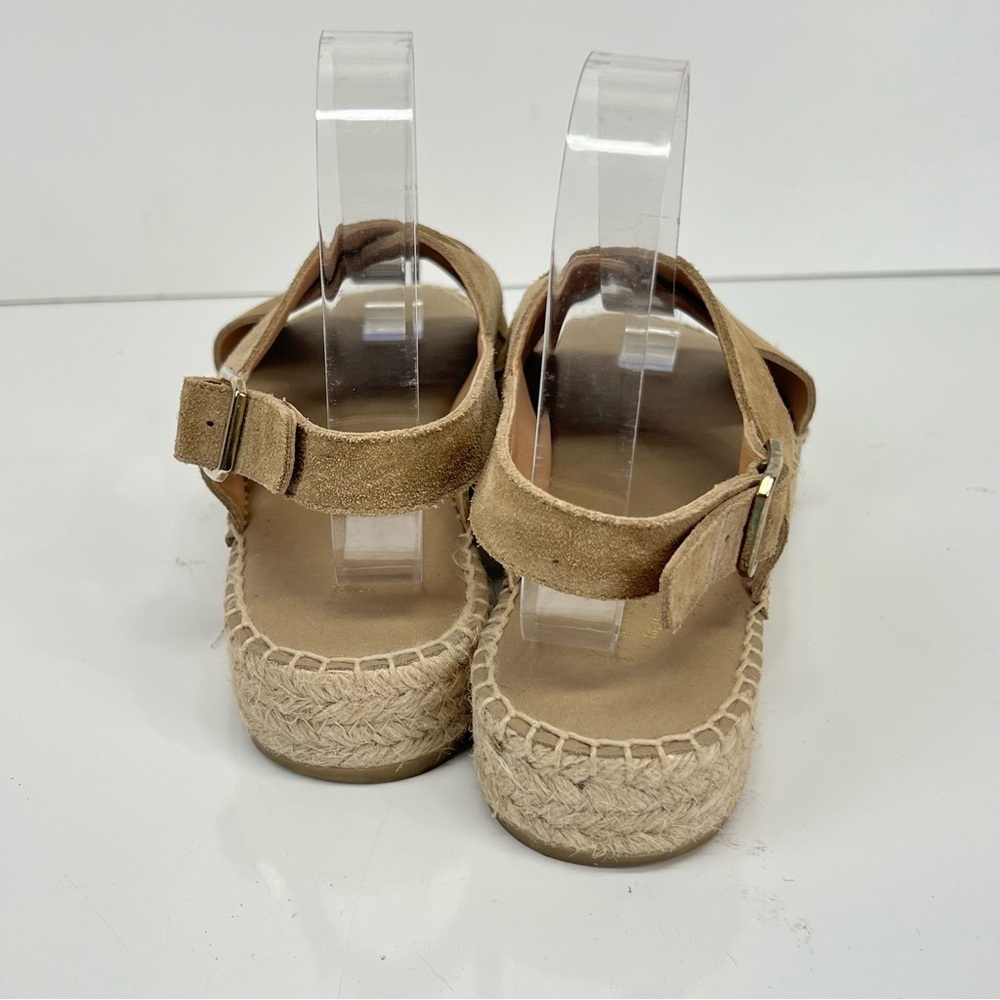 PASEART Taupe suede platform sling back espadrilles size - Picture 5 of 10